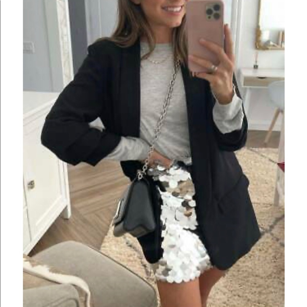 LAST NWT ZARA SHORT SEQUIN SKIRT - Picture 7 of 15